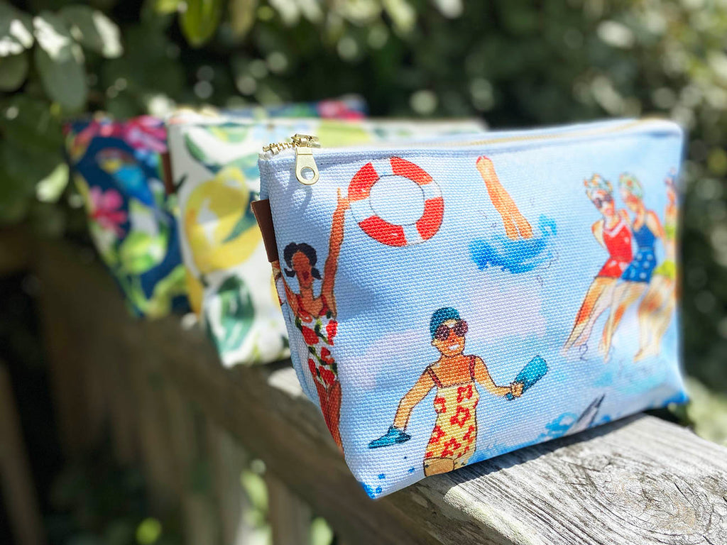 washbags by the pool