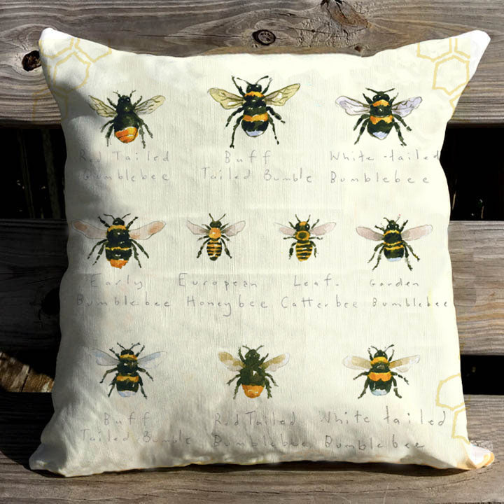 Honey Bee Outdoor Pillow agoodcatch