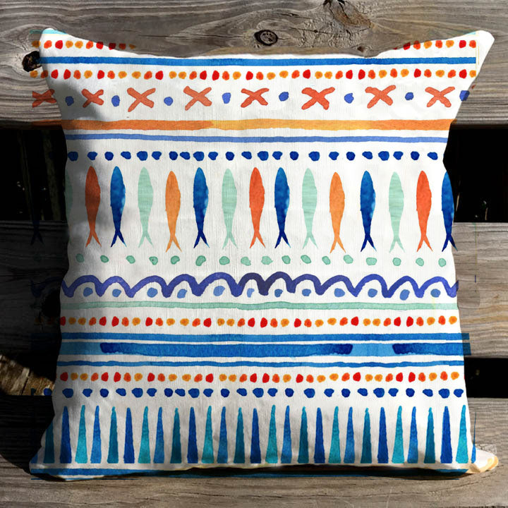 Funky Fish Indoor Outdoor Pillow
