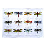 North American watercolor studies of dragonflies, digitally printed on linen Cotton, designed as placemats.