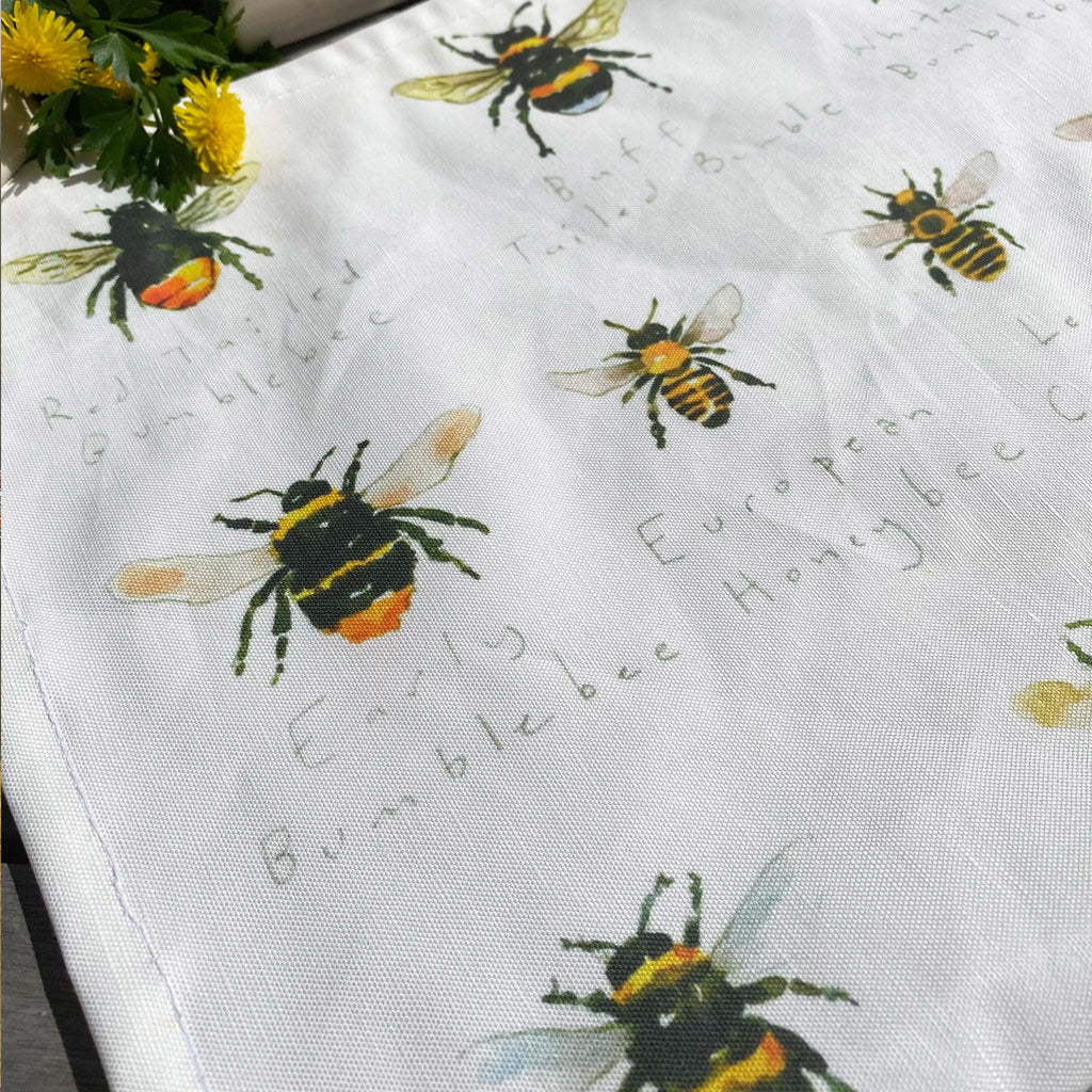 Pink Gingham and Bumble Bees Tea Towel – Tiffani Evans Creates